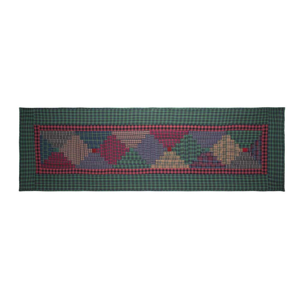 Tartan Log Cabin King Bed Runner or Scarf 30"W x 100"L.  Buy Now and get a free Throw/Toss Pillow worth of $30