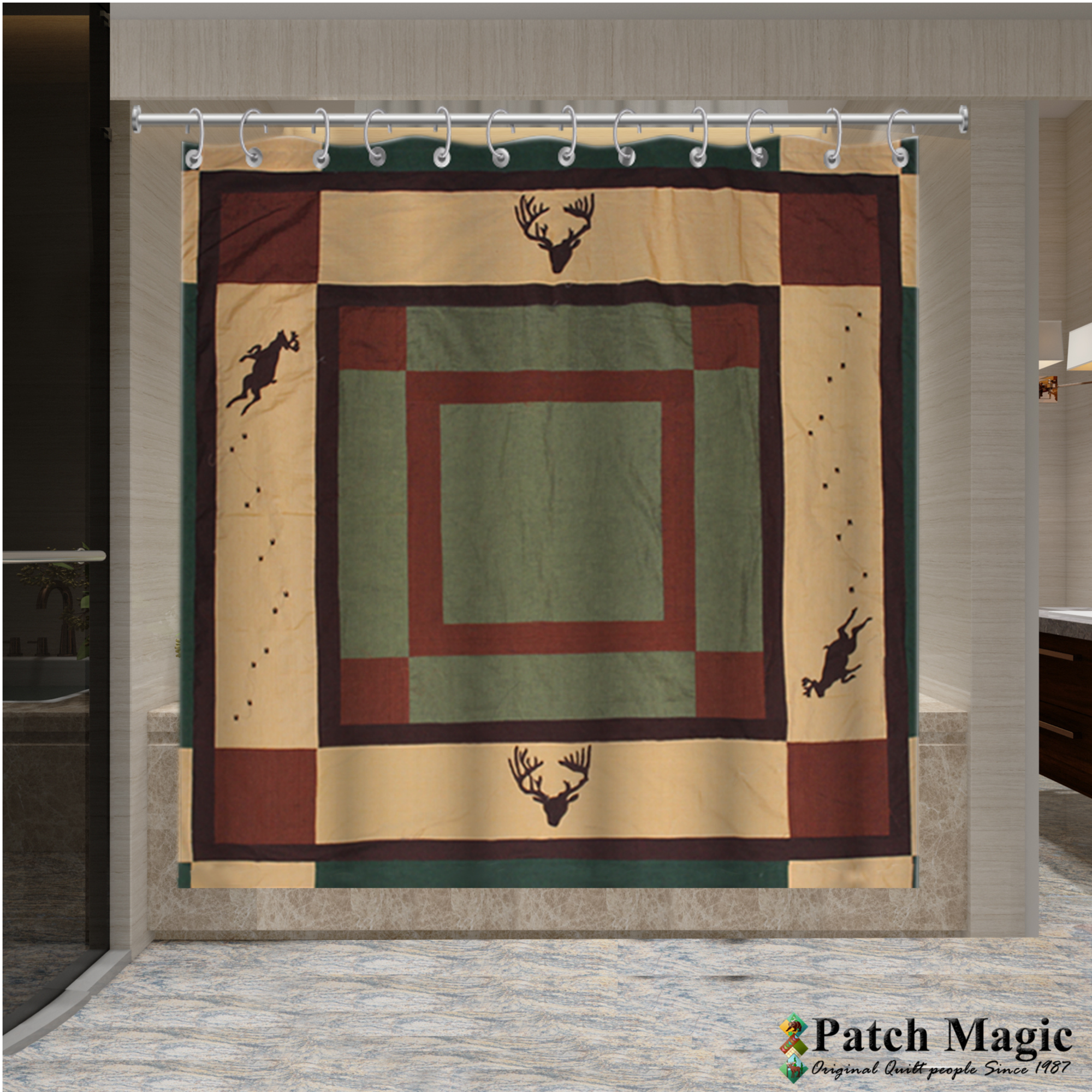 Deer Trail Shower Curtain 72"W x 72"L