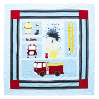 Fire Truck Shower Curtain 72"W x 72"L