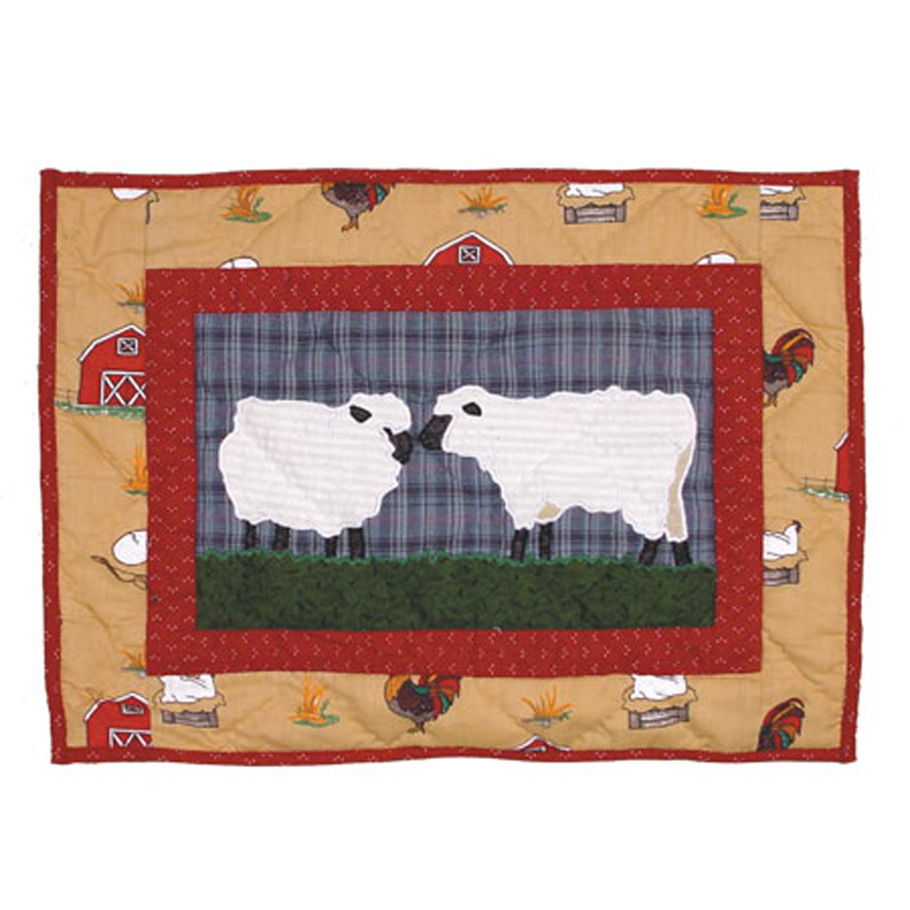 Barnyard Animals Crib Pillow 12"W x 16"L