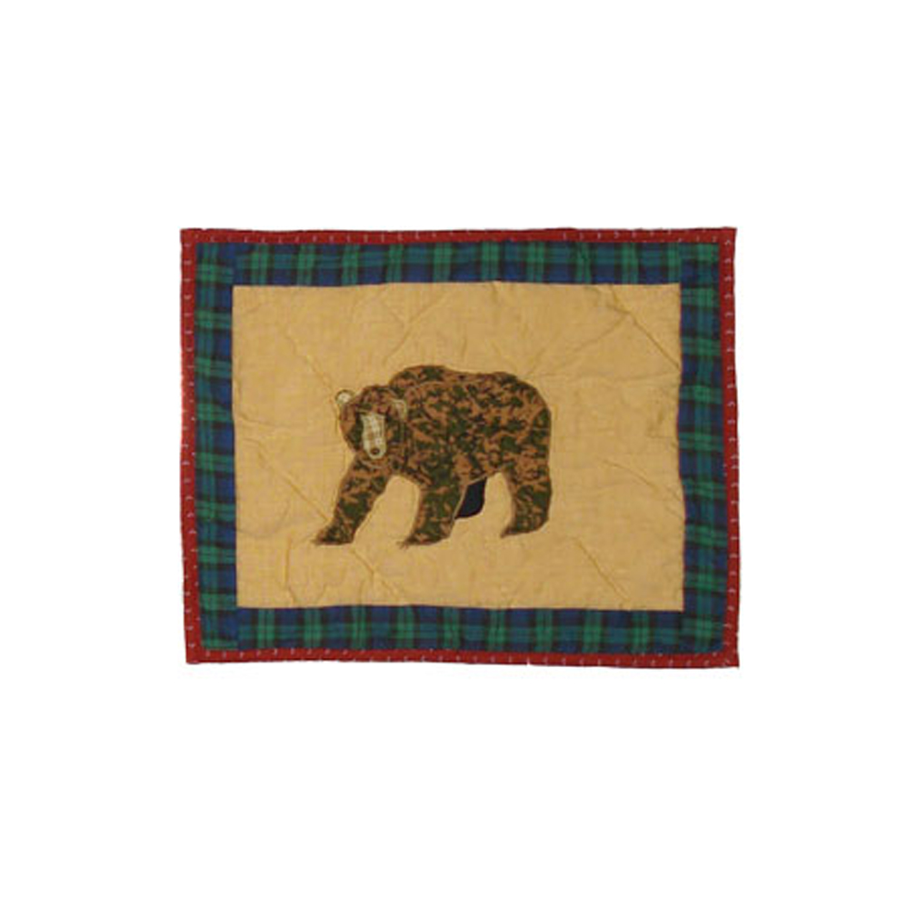 Cabin Bear Crib toss pillow 12"W x 16"L