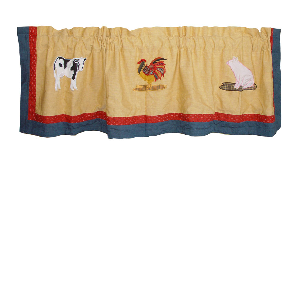 Barnyard Animals Curtain Valance 54"W x 16"L