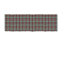Brown and Green Plaid Curtain Valance 54"W x 16"L