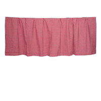 Homespun Red Check Curtain Valance 54"W x 16"L