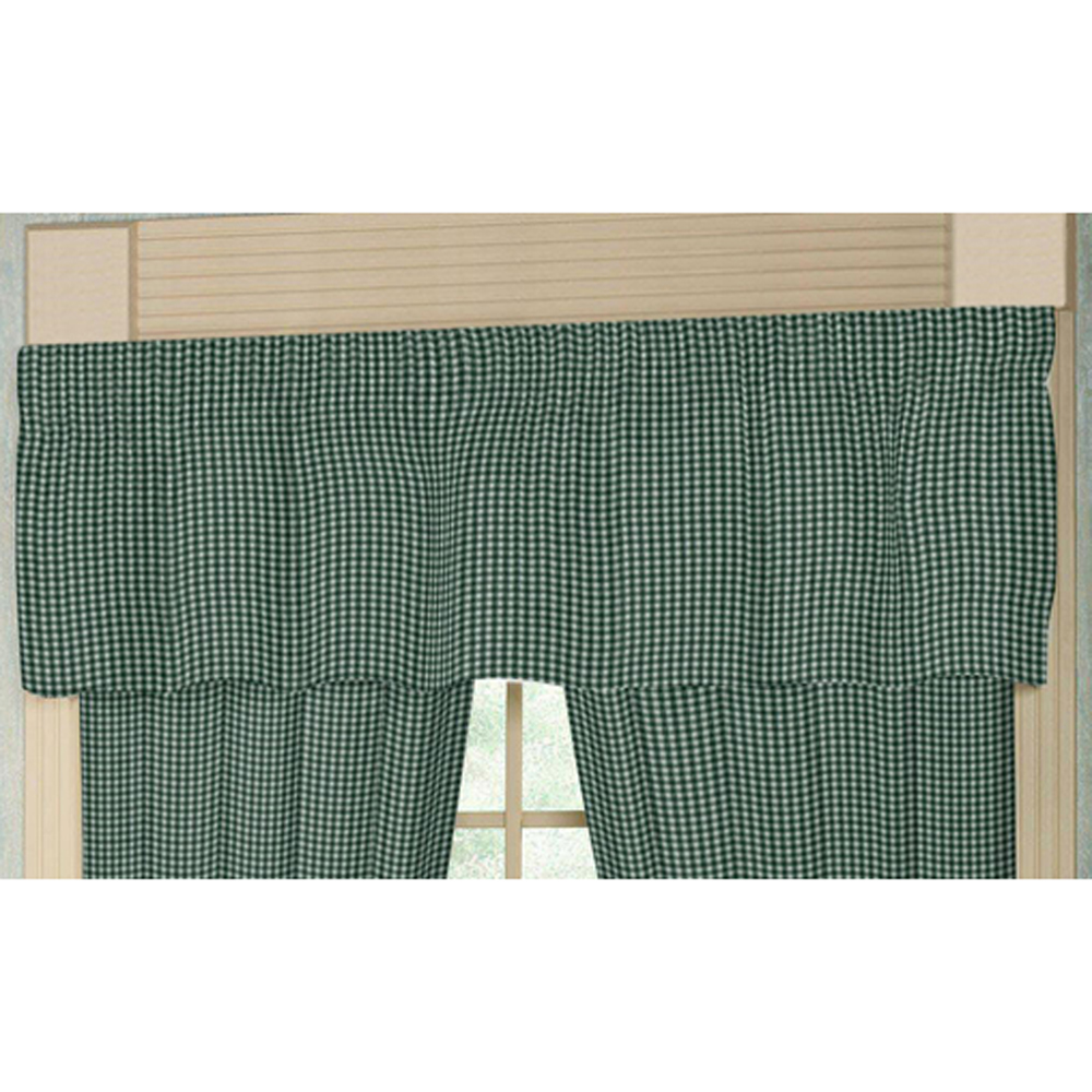 Green Pin Check Curtain Valance 54"W x 16"L