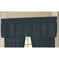 Black Watch Plaid Curtain Valance 54"W x 16"L