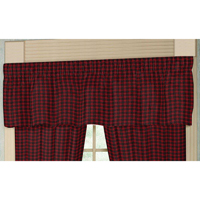 Red and Black Plaid valance 54"w x 16"l