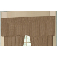 Brown and Gold Gingham Curtain Valance 54"W x 16"L