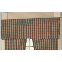 Multi Brown and Tan Plaid Curtain Valance 54"W x 16"L