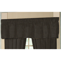 Dark Navy Blue Plaid Curtain Valance 54"W x 16"L