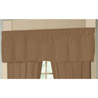 Pale Brown Window Pane Check Curtain Valance 54"W x 16"L