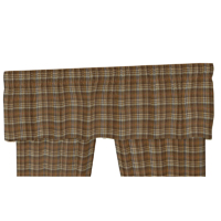 Dark and Light Brown Plaid Curtain Valance 54"W x 16"L