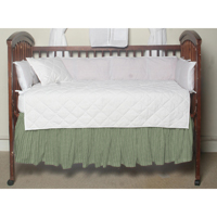 Mint Green Gingham (w308s) Crib Bed Skirt 28" x 53"-Drop-13"
