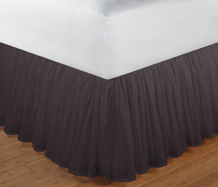 Black Solid Bed Skirt King Size 78"W x 80"L-Drop 18"