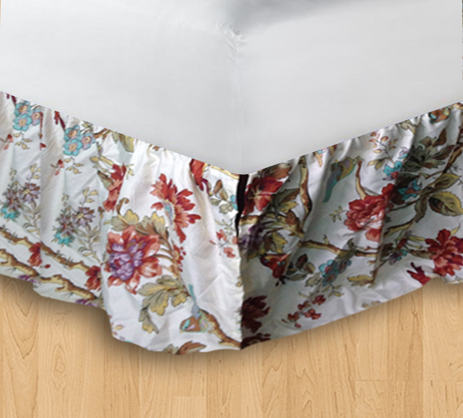 Finch Orchard queen bedskirt ruffled 60"w x 80"l-drop-18"