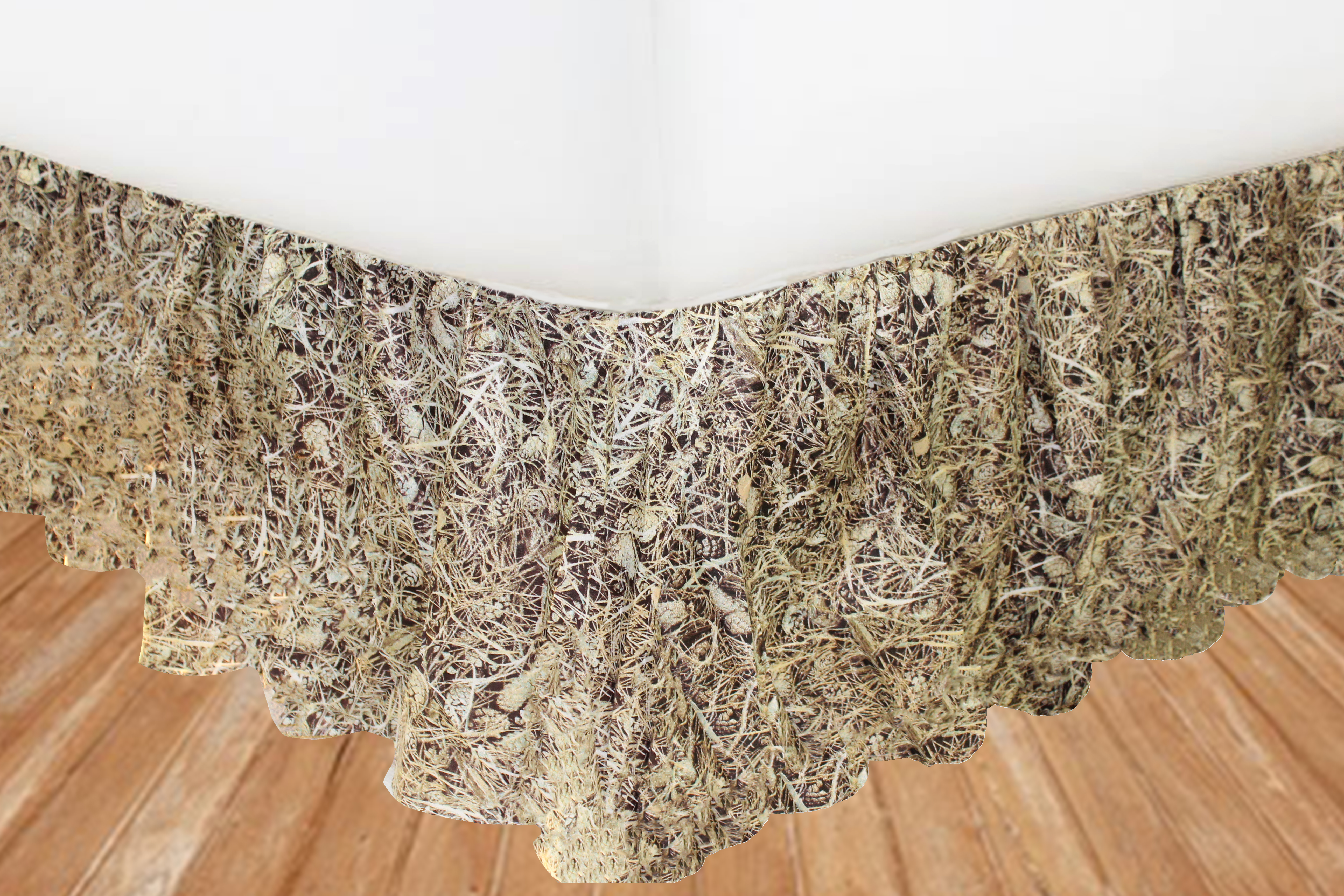 Forest Floor Bed Skirt Queen Size 60"W x 80"L-Drop-18"