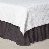 Black Solid Bed Skirt Twin Size 39"W x 76"L-Drop-18"