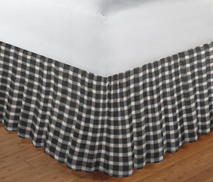 Black and White Buffalo Check Bed Skirt Twin 39"w x 76"l-drop-18"