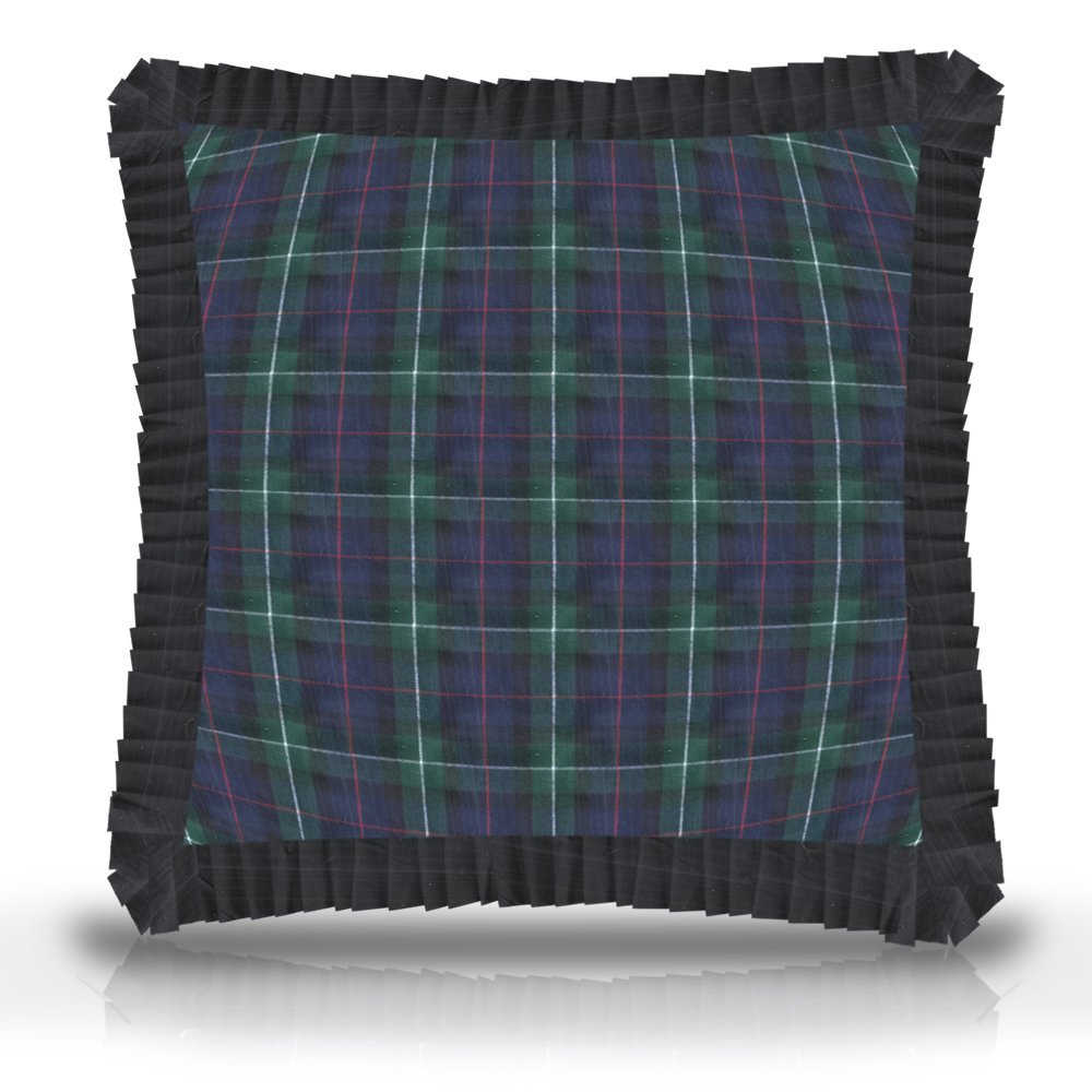 Tartan Plaid fabric euro shams 26"w x 26"l ruffled