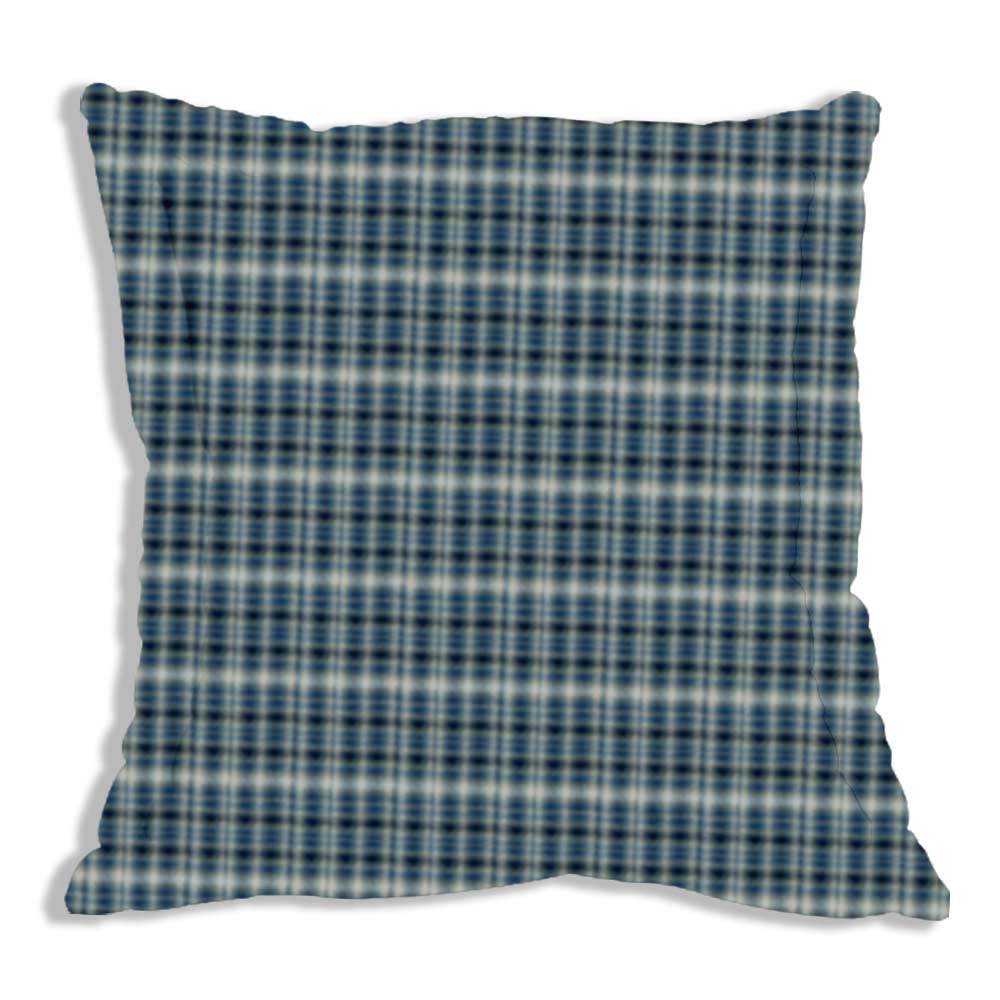 Blue Black Grey Plaid Euro Sham 26"W x 26"L Regular