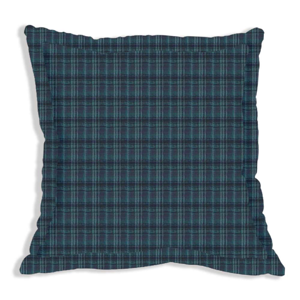 Navy and Light Blue plaid Fabric Euro Shams 26"W x 26"L Regular