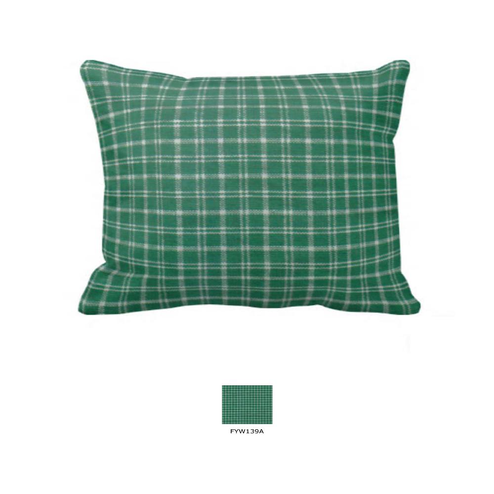 Green Check Plaid With White Euro Sham 26"W x 26"L Regular