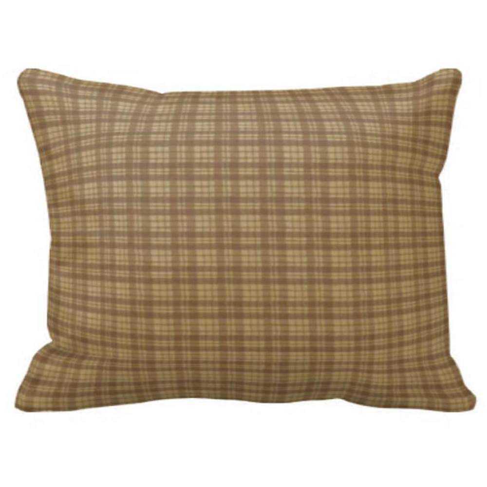 Brown Check Plaid Euro Sham 26"W x 26"L Regular