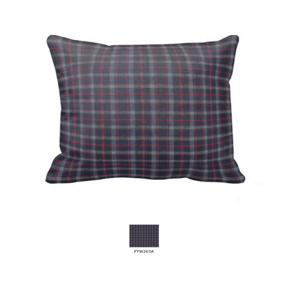 Grey and Navy Blue Plaid Euro Sham 26"W x 26"L Regular