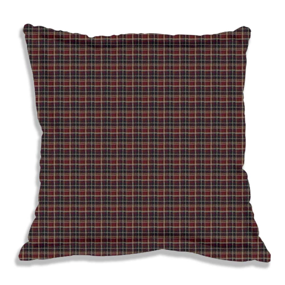 Maroon and Black Plaid Fabric Euro Shams 26"W x 26"L Regular