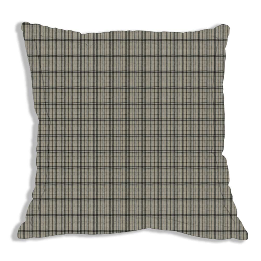 Cream Plaid with Light Olive Lines Euro Sham 26"W x 26"L Regular