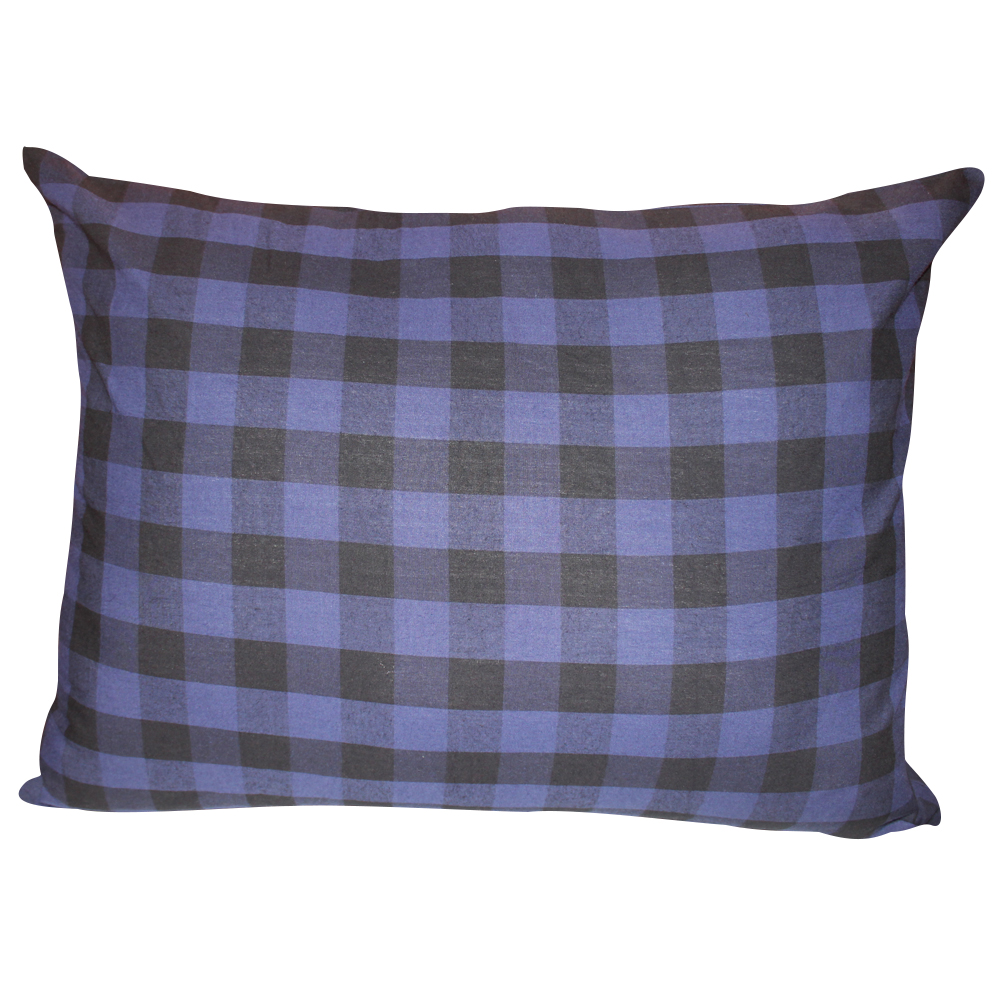 Blue and Black Twill Buffalo Check,Fabric Euro Shams 26"W x 26"L Regular