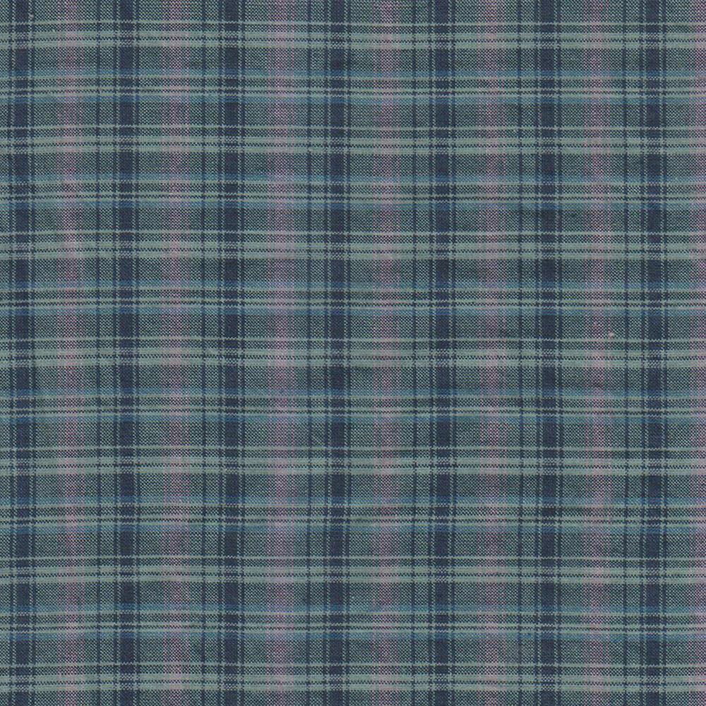 Navy & light blue plaid fabrics by the yard