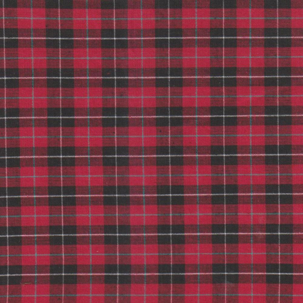 Red & black Tartan Plaid fabrics by the yard