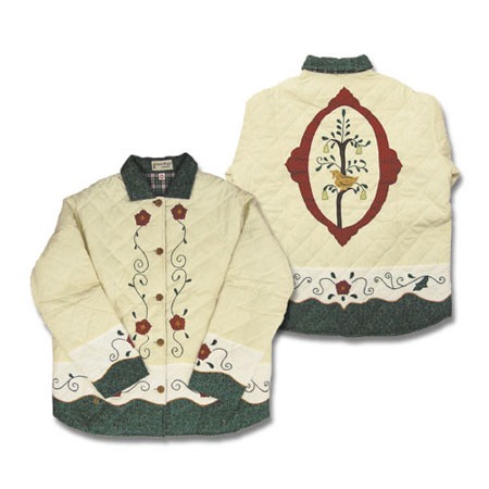 Twelve Days of Xmas Reversible Quilted Cotton Jacket &ndash; Handmade Applique Soft Cotton Filled Jacket by Patch Magic