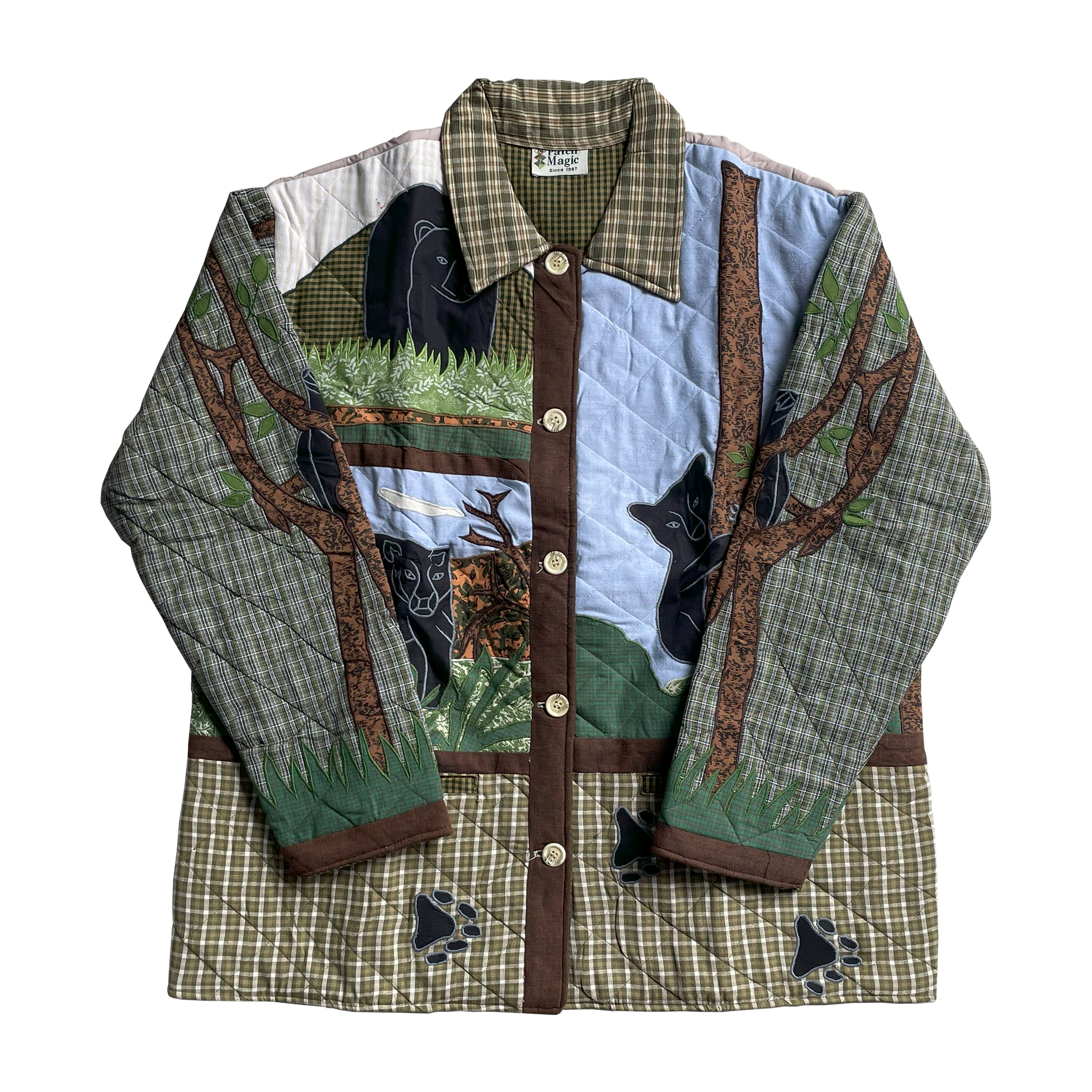 Bear Country Reversible Quilted Cotton Jacket | Artfully Crafted, Regular Fit, Filled with Soft Cotton