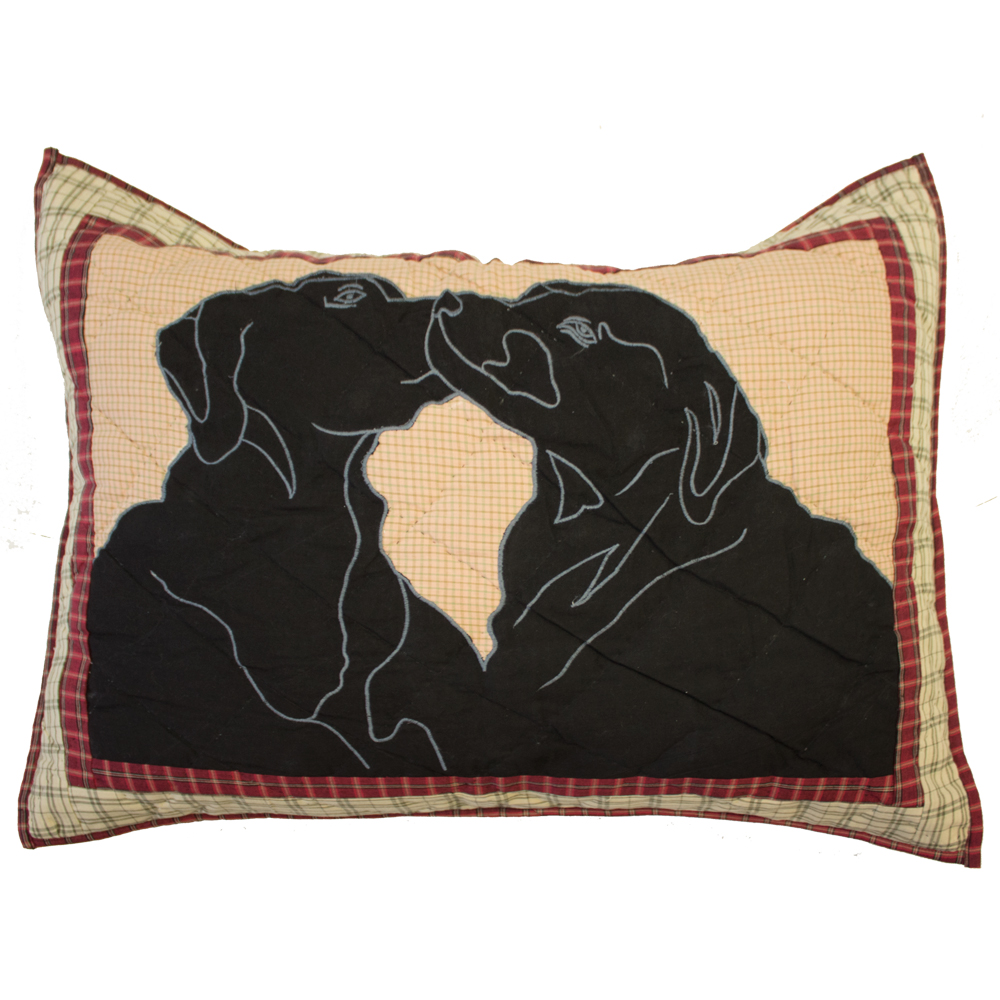 Black Lab King Sham 31"W x 21"L