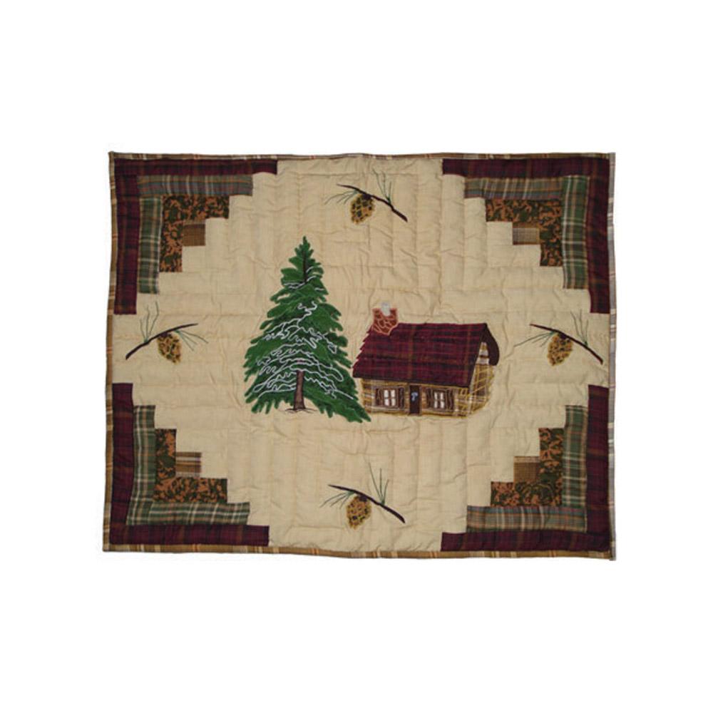 Forest Log Cabin king sham 31"w x 21"l