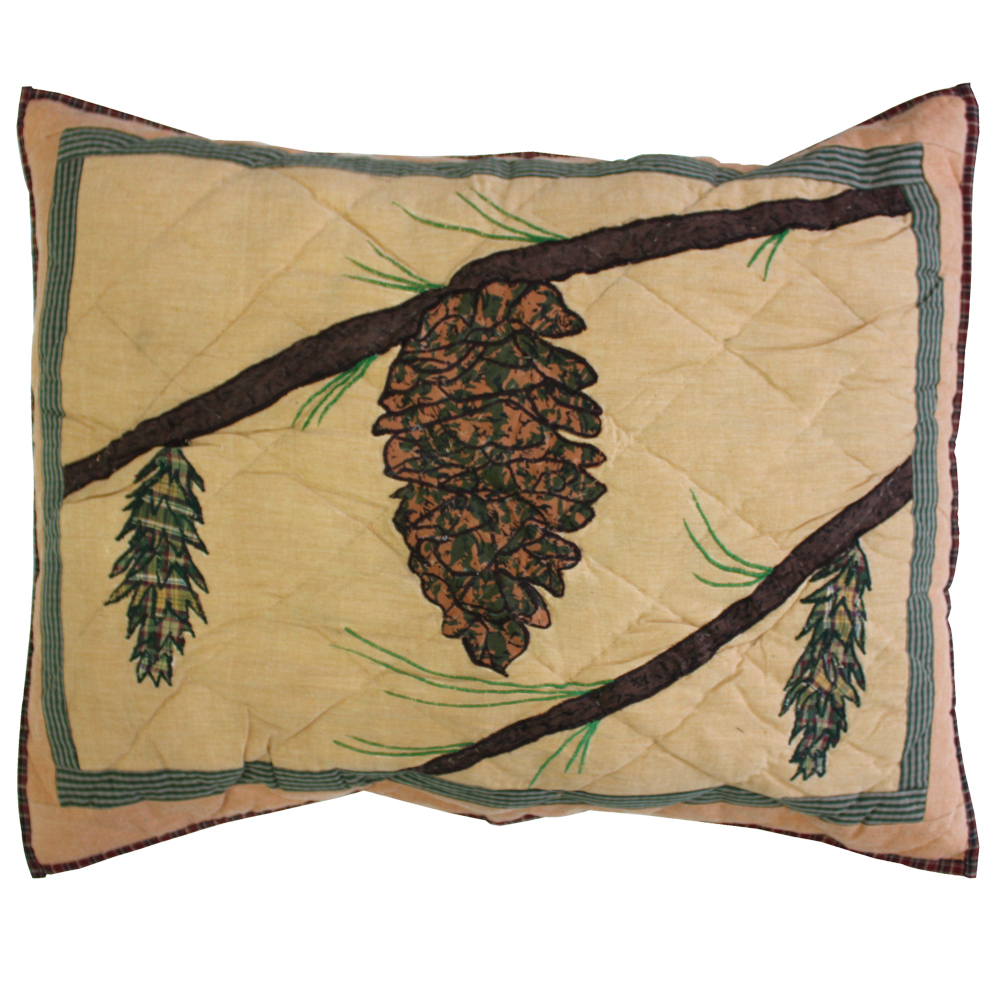 Pinecone king sham 31"w x 21"l