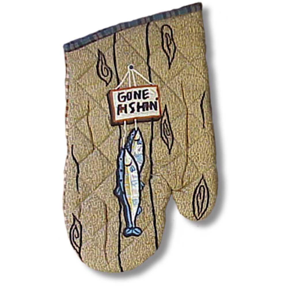 Gone Fishing Oven Mitt 7"W x 12"L