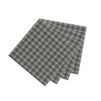 Blue Black Grey Plaid Fabric Napkin 20"W x 20"L