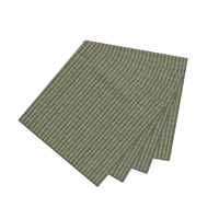 Hunter Green and Tan Check Fabric Napkin 20"W x 20"L