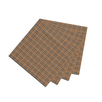 Gold and Brown Plaid Fabric Napkin 20"W x 20"L