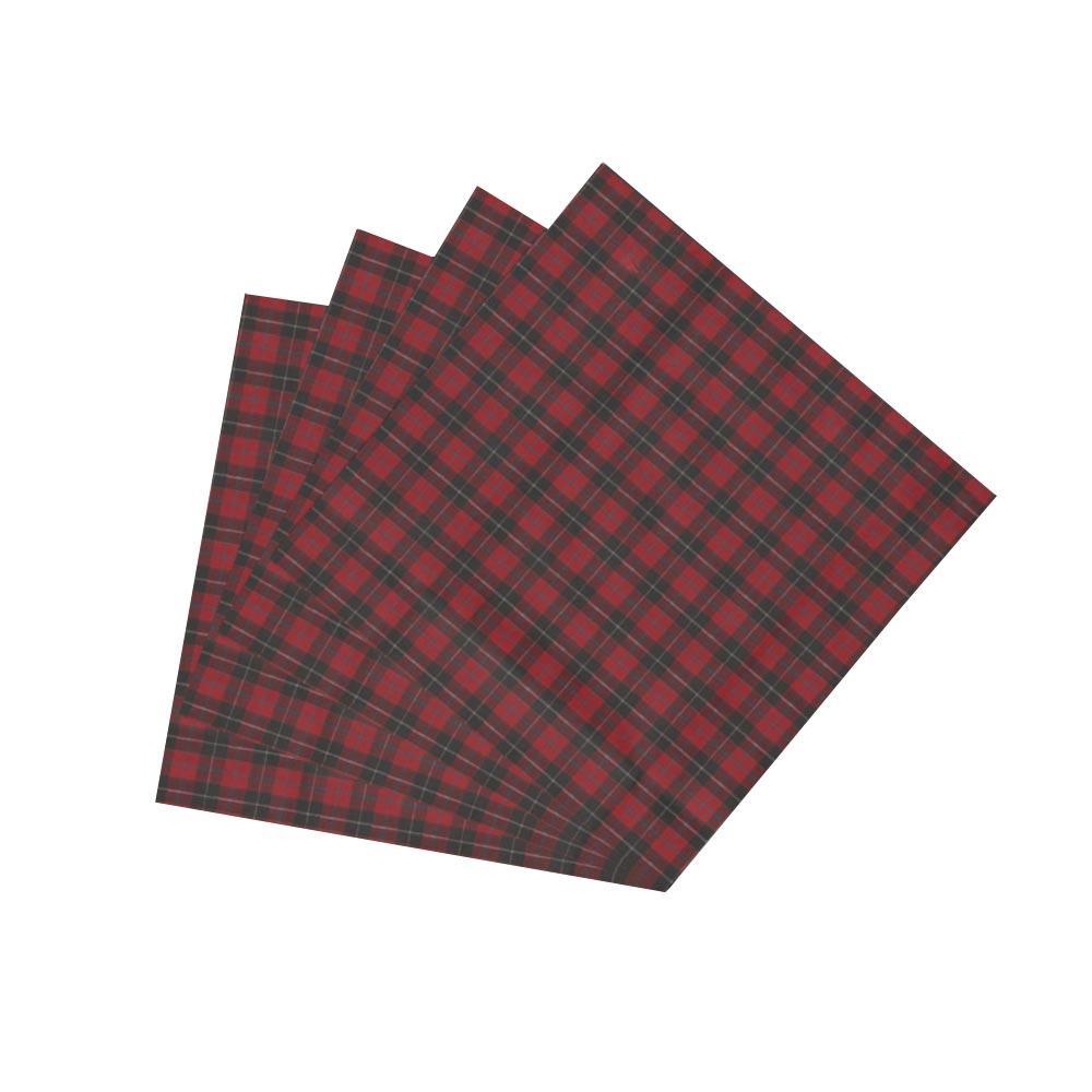 Red and Black Plaid Fabric Napkin 20"W x 20"L