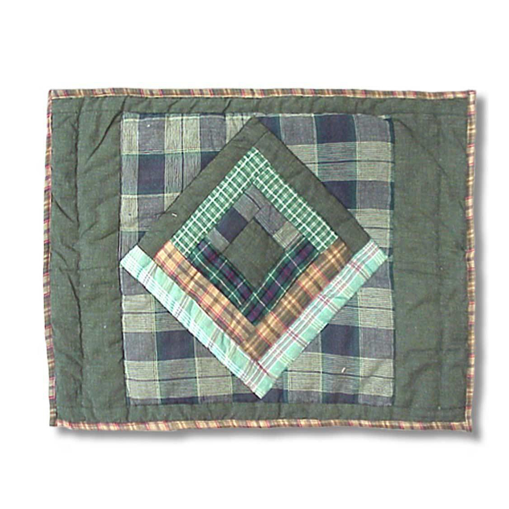 Green Log Cabin Place Mat 13"W x 19"L