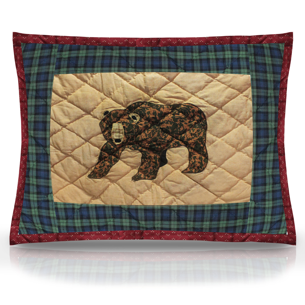 Cabin Bear Pillow Sham 27"W x 21"L