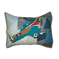 Airplane Sortie Pillow Sham 27"W x 21"L