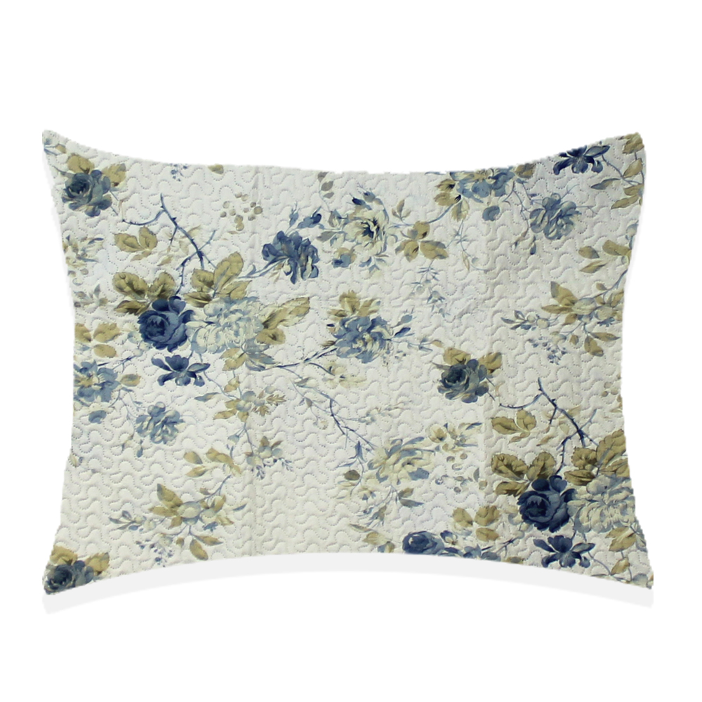 Blue Roses Pillow Sham 27"W x 21"L