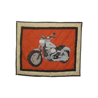 Motor Cycle Pillow Sham 27"W x 21"L