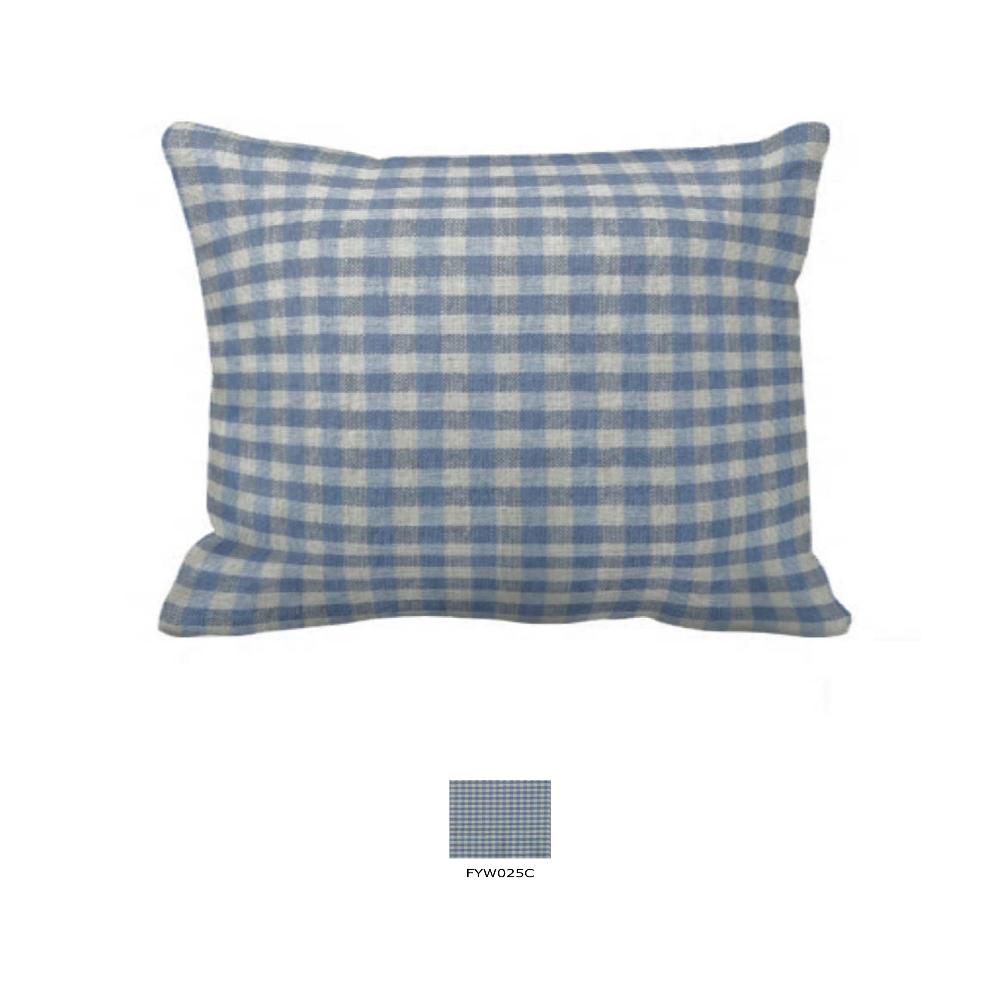 Blue Ecru Gingam Pillow Sham 27"W x 21"L