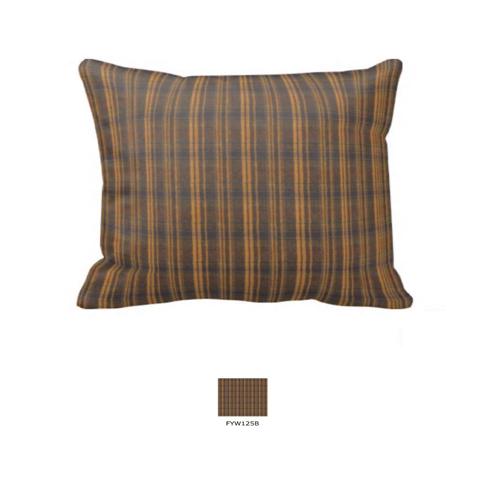 Dark Brown Plaid Pillow Sham 27"W x 21"L